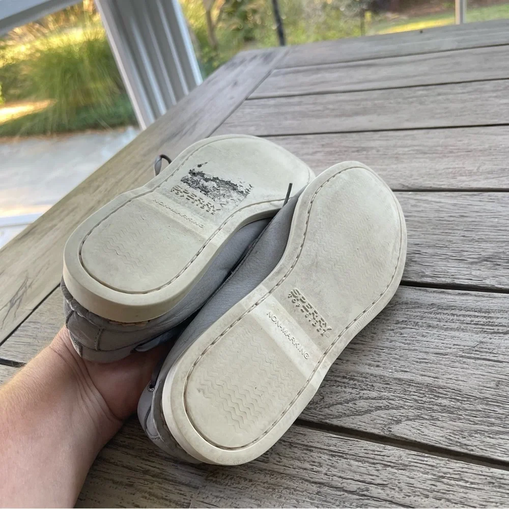 Sperry Top Sider Ribbon Lace Gray Boat Shoes Womens Size 8